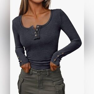 Long Sleeve Henley Top